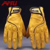 Guantes AMU Motorcycle gloves Glove real Leather baseball gloves Motorbike Electric bicycle Electrombile Mitts motorcycle Gloves