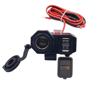 Waterproof Dual USB Port 12V Motorbike Motorcycle Handlebar Charger 5V 2.1A Adapter Power Cigarette lighter socket for Phone